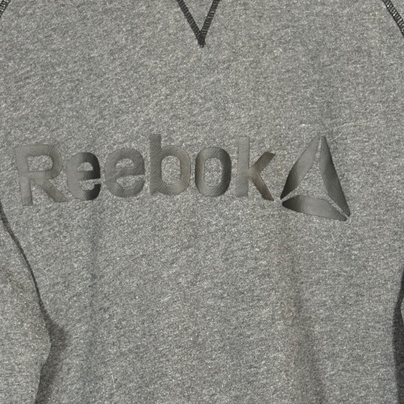 Reebok Gray Logo Sweatshirt Crew Neck Long Sleeve Athleisure Men's Size‎ Large - Picture 4 of 13